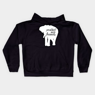 protect our friends - elephant Kids Hoodie